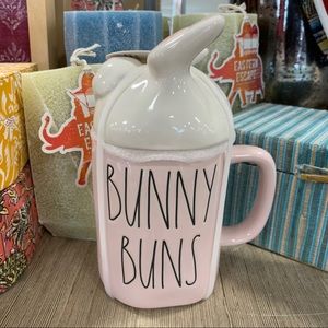 Rae Dunn BUNNY BUNS Easter Bunny 🐰 Mug ☕️ With Topper NWT